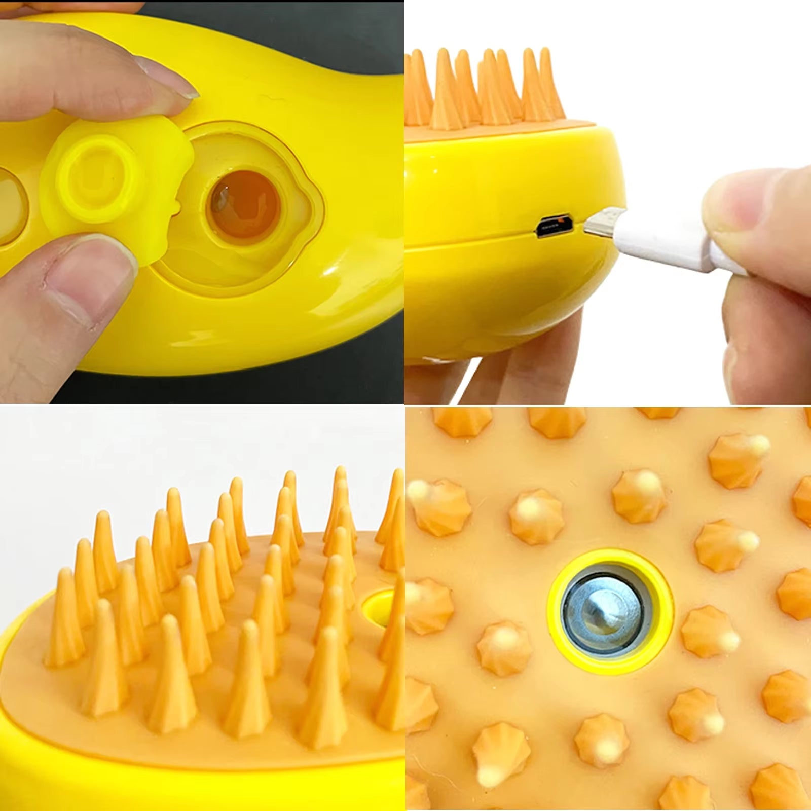 Cat Steam Brush Electric Spray Water Spray Kitten Pet Comb Soft Silicone Depilation Cats Bath Hair Brush Grooming Supplies 1Pc